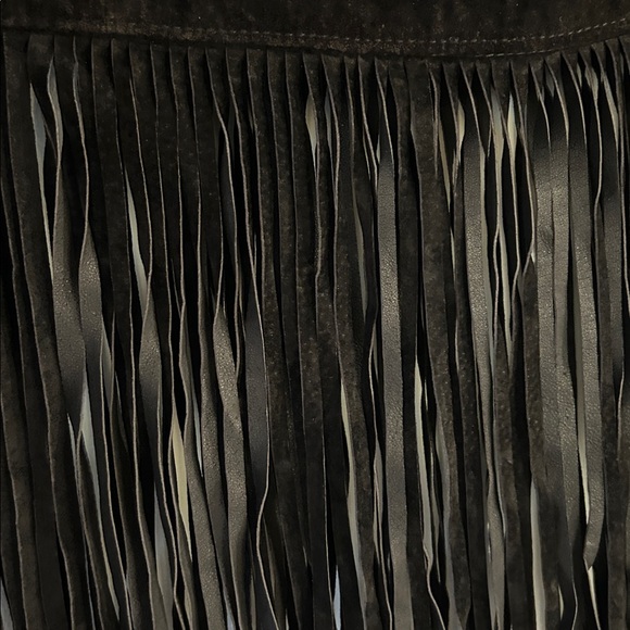 H&M Chocolate Brown Mini Skirt with Fringe - Picture 2 of 5